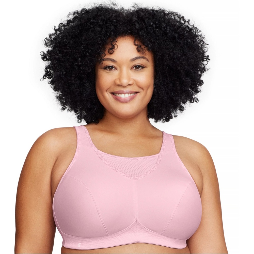 NWOT Glamorise Full-Figure No-Bounce Wireless Sports Bra Parfait Pink, 40I